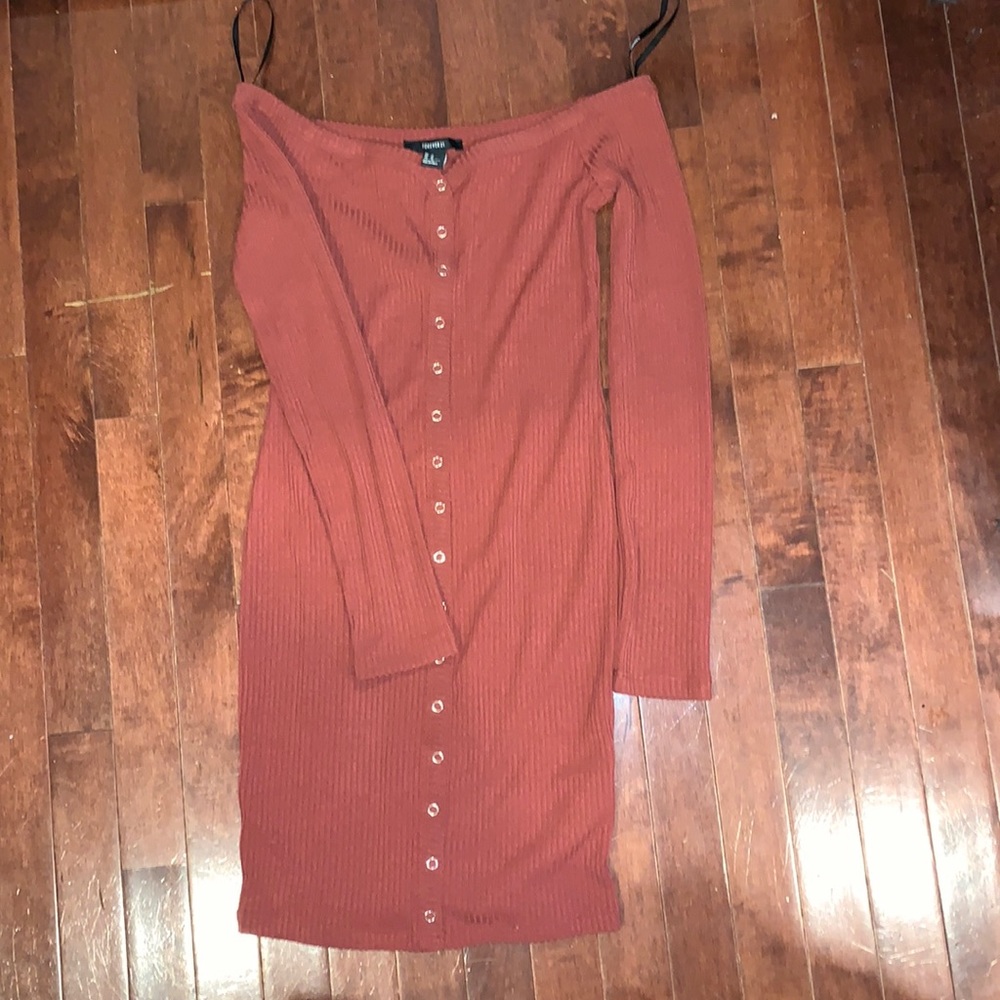Knit dress brick color